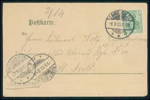AK Litho Bad Langensalza im Thüringer Becken Jüdenhügel und andere 1903 gelaufen