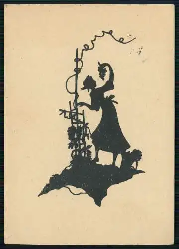 AK Scherenschnitt von Hindelang Bayern nach POW Lager Prisoner of War USA 1946