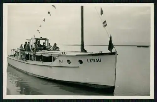 Foto AK kleines Boot M1 Lenau mit einigen Gästen auf Bodensee ? um 1935