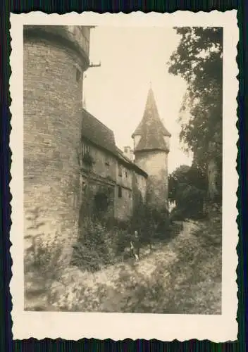 5x Foto Marktbreit am Main Flusspartie mit Blick auf das Maintor, Fachwerkhäuser