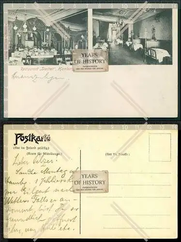 AK Hamburg Restaurant Siechen-Jalant Innenraum 1911 Innenansicht