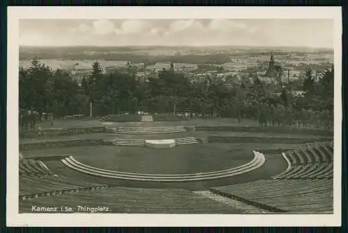 Foto AK Kamenz in Sachsen, Thingplatz mit Blick auf die Stadt 1936