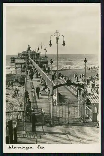 2x Foto AK Scheveningen Den Haag Südholland, Wandelhoofd Pier und bei Nacht