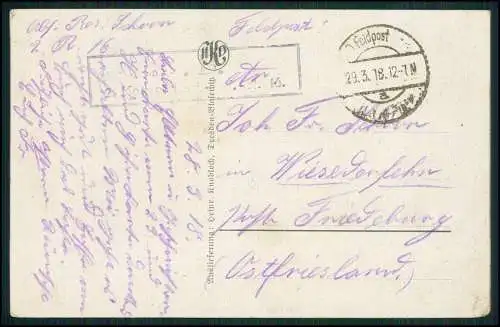 3x AK 1. WK Brimont Marne, von den Deutschen besetztes Hauptfort - 1918 Feldpost