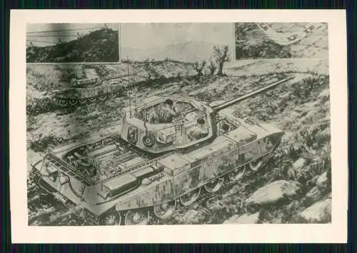 5x Foto 10,5 x 6,5cm - altes Papier nach 1945 - Panzer Tank
