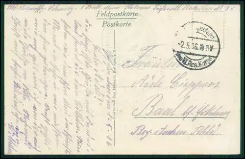 AK 1. WK Dannevoux Lothringen Meuse -Soldaten vor der Kaserne 1916 Feldpost gel.