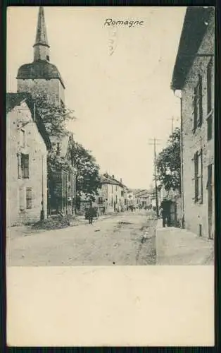 AK 1. WK Romagne sous Montfaucon Meuse - Dorfstraße - 1916 Feldpost gelaufen