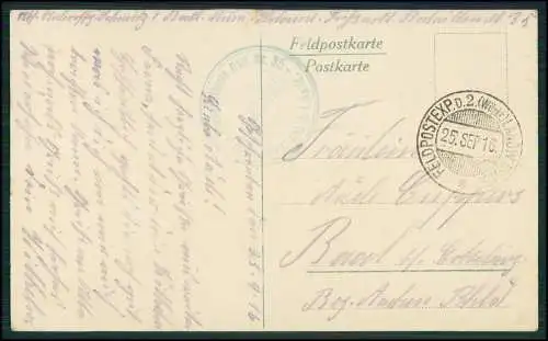 AK 1. WK Romagne sous Montfaucon Meuse - Dorfstraße - 1916 Feldpost gelaufen