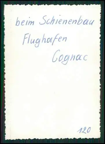 3x Foto Soldaten Wehrmacht in Cognac Charente - beim Schienenbau zum Flughafen