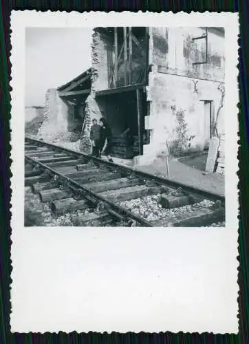 3x Foto Soldaten Wehrmacht in Cognac Charente - beim Schienenbau zum Flughafen
