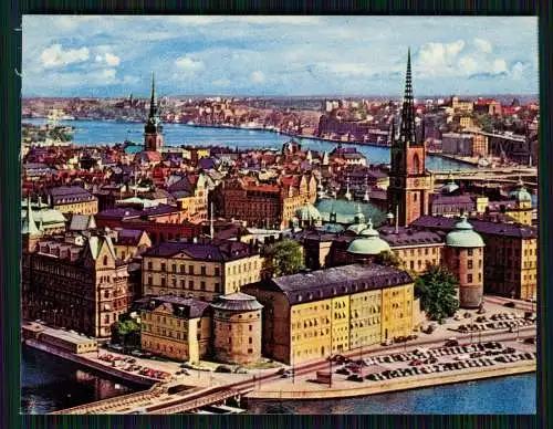 10x alte Fotos in Farbe 9x7cm - Stockholm Schweden diverse Ansichten Info Rücks.