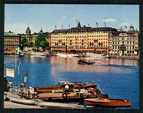10x alte Fotos in Farbe 9x7cm - Stockholm Schweden diverse Ansichten Info Rücks.