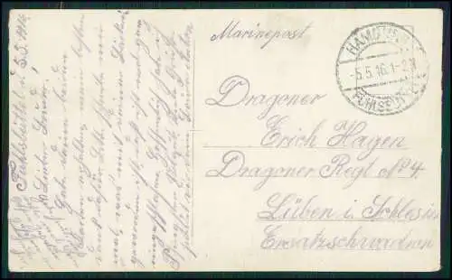Foto AK Wasserburg a. B. Halbinsel Luftbild - 1916 Marinepost Hamburg gelaufen