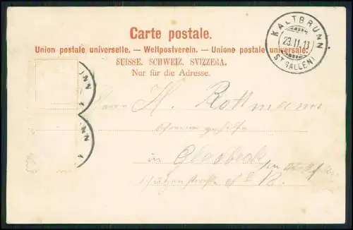 AK Kaltbrunn Dorfstrasse 14 in der Schweiz - Hotel Hirschen - 1913 gelaufen