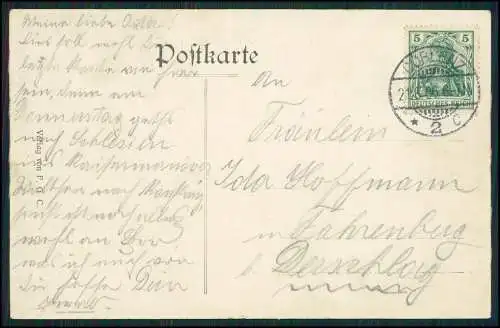 AK Koblenz am Rhein Mosel - Rheinpartie mit Deutschem Eck - 1906 gelaufen