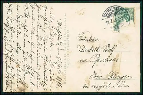 AK Odenwälder Volkstrachten, Mann und Frauen an einem Brunnen, Pfeife 1915 gel.