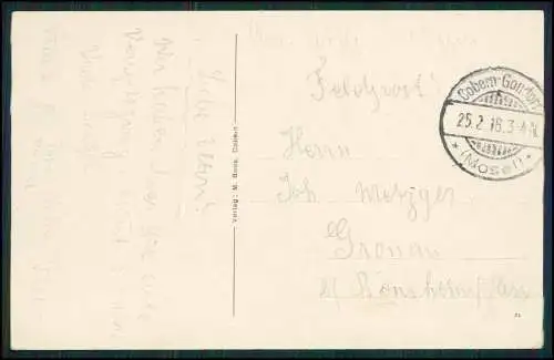 AK Kobern Gondorf und Dieblich an der Mosel Gesamtansicht 1916 Feldpost gelaufen