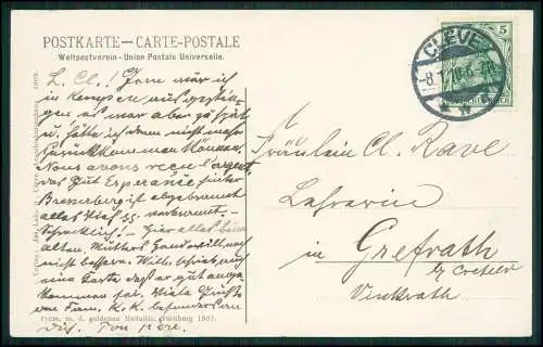 AK Ansichtskarte Postkarte Kleve am Niederrhein, Krieger Denkmal 1910 gelaufen