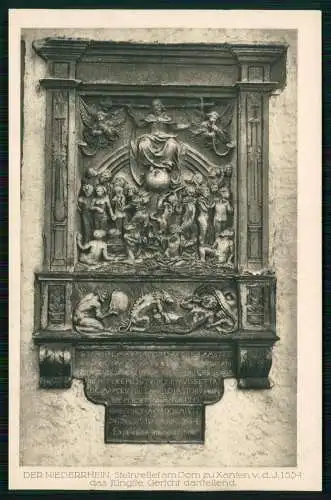 DER NIEDERRHEIN Steinrelief am Dom zu Xanten v. d. J. 1554 das jüngste Gericht