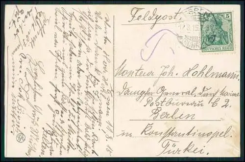 AK Essen im Ruhrgebiet Königliche Eisenbahn-Direktion Bismarck-Denkmal 1915 gel.
