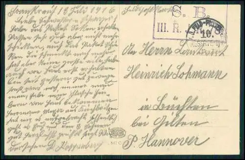 AK 1. WK - Cernay bei Reims - 1916 Feldpost gelaufen