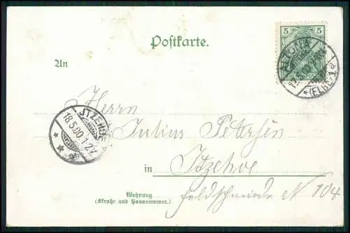 AK Deutsche Soldaten, Biwak, Abkochen - 1900 gelaufen Hamburg Altona n. Itzehoe