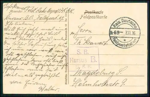 AK 1. WK Russische Bauernstube, Familie, Ofen, Schlafstelle - 1916 Feldpost gel.