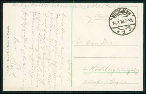 AK - Wiesbaden in Hessen, Wilhelmstraße, Geschäfte - 1918 Feldpost gelaufen