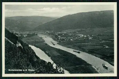 AK Bodenwerder an der Weser Panorama - Westwärts erzwingt sich die Weser ....