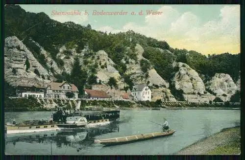 AK Bodenwerder Weser - Raddampfer bei der Steinmühle in der Nähe von Bodenwerder