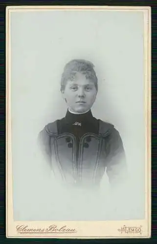 CDV Foto feine junge Dame - Fotografie Clemens Bolzau, Lemgo Ostertorwall 1895
