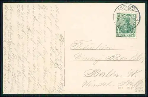 AK Nordseebad Langeoog Ostfriesland, Strand, Düne, Strandkörbe 1912 gelaufen