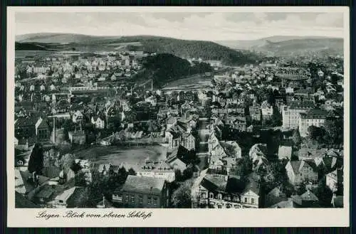 AK Ansichtskarte Siegen - Blick vom oberen Schloß - viele Häuser Sportplatz