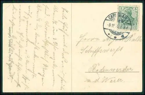 AK Carlshafen Bad Karlshafen Hessen - Blick von der Franke Eiche - 1910 gelaufen