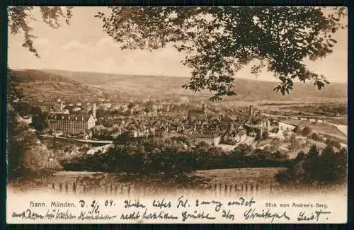 AK Hann. Münden - Blick vom Andree's Berg - 1904 gelaufen