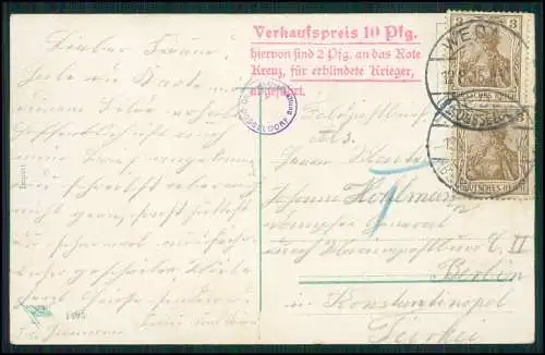 AK 1. WK - Abschied des Krieger s- Hurra, Hurra - der Feind ist da! .. 1916 gel.