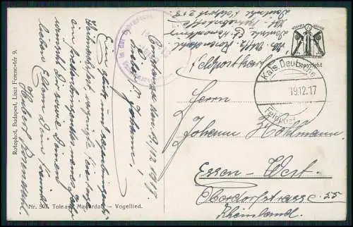AK 1. WK - Künstler Kinder Wald Tolnay Madurdal Vogellied - 1917 Feldpost gel.