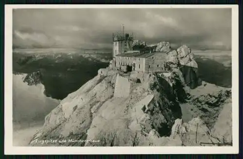 Foto AK Schneefernerhaus auf der Zugspitze, Münchner Haus - 1934 gelaufen