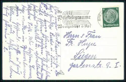 Foto AK Dampfer MS Monte ?- im Naerofjord vor Gudvangen Norwegen - 1939 gelaufen