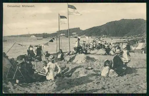 AK  Möltenort Heikendorf an der Kieler Förde, Ostseebad, Badestrand - 1911 gel.