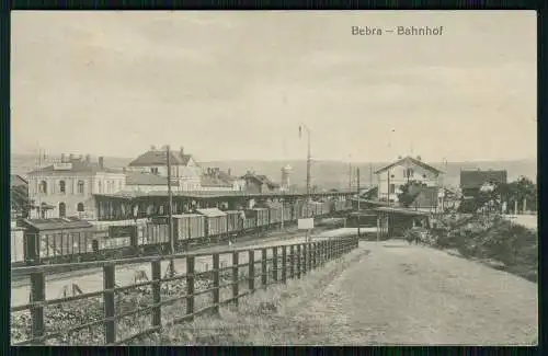 AK Bebra an der Fulda Hessen Bahnhof, Gleisseite, Eisenbahn - 1917 Feldpost gel.