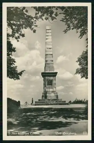 Foto AK - Bad Harzburg - die Bismarcksäule auf dem Burgberg - 1933
