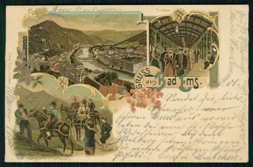 AK Litho Bad Ems an der Lahn - 1901 gelaufen