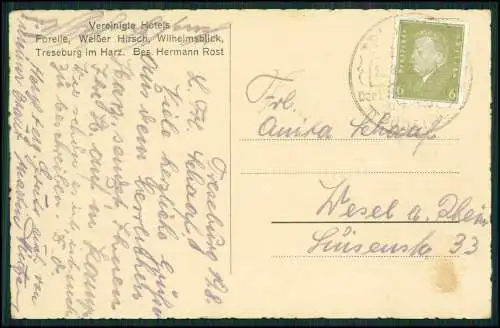 AK Treseburg Thale im Harz - Hotel Forelle - 1925 gelaufen