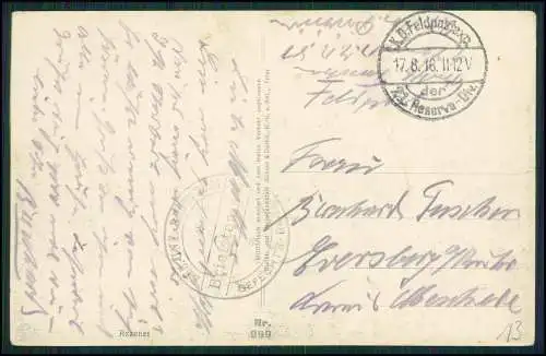 AK 1. WK Azannes et Soumazannes Meuse Trümmer Kriegszerstörungen 1916 Feldpost