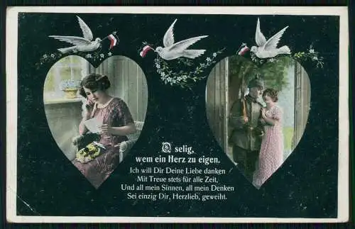 6x AK - Serie SSB 993 - O selig, wem ein Herz zu eigen - 1915 Feldpost gelaufen