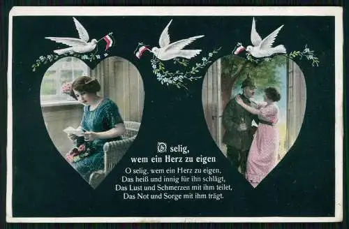 6x AK - Serie SSB 993 - O selig, wem ein Herz zu eigen - 1915 Feldpost gelaufen