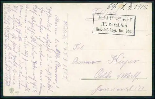 6x AK - Serie CGL 890 - Wie könnt' ich Dein vergessen! - 1915 Feldpost gelaufen