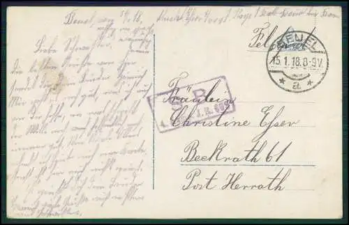 5x AK - Serie PH 9027 - Am Elterngrab Trauernde Tochter - 1918 Feldpost gelaufen