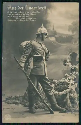 6x AK Serie RKL 8289 - Aus der Jugendzeit Soldat am Grab 1918 Feldpost gelaufen
